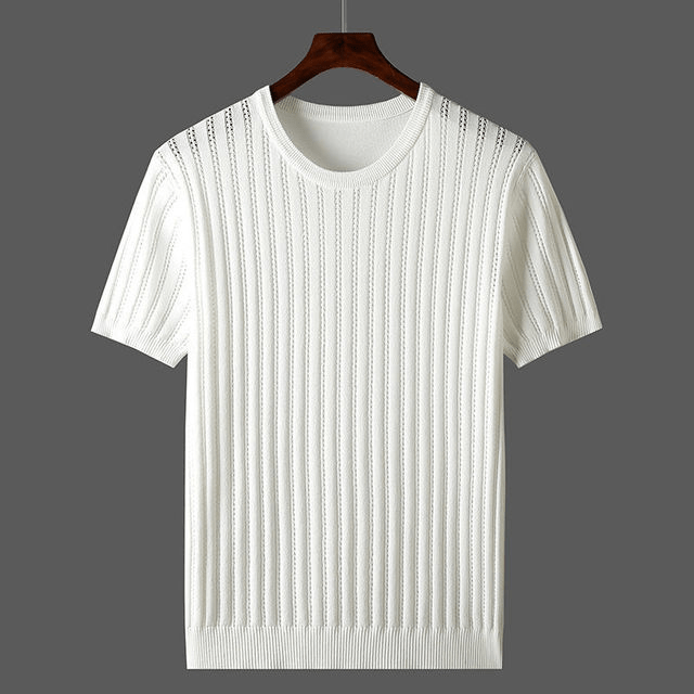Herr T-shirt i Sidenkänsla, Kort Ärm, Fläckresistent