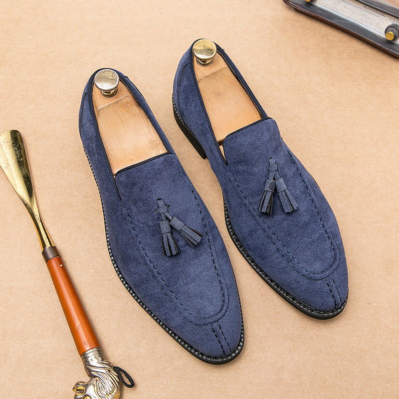 Herrskor Med Slip-On-Motiv Och Mockaeffekt