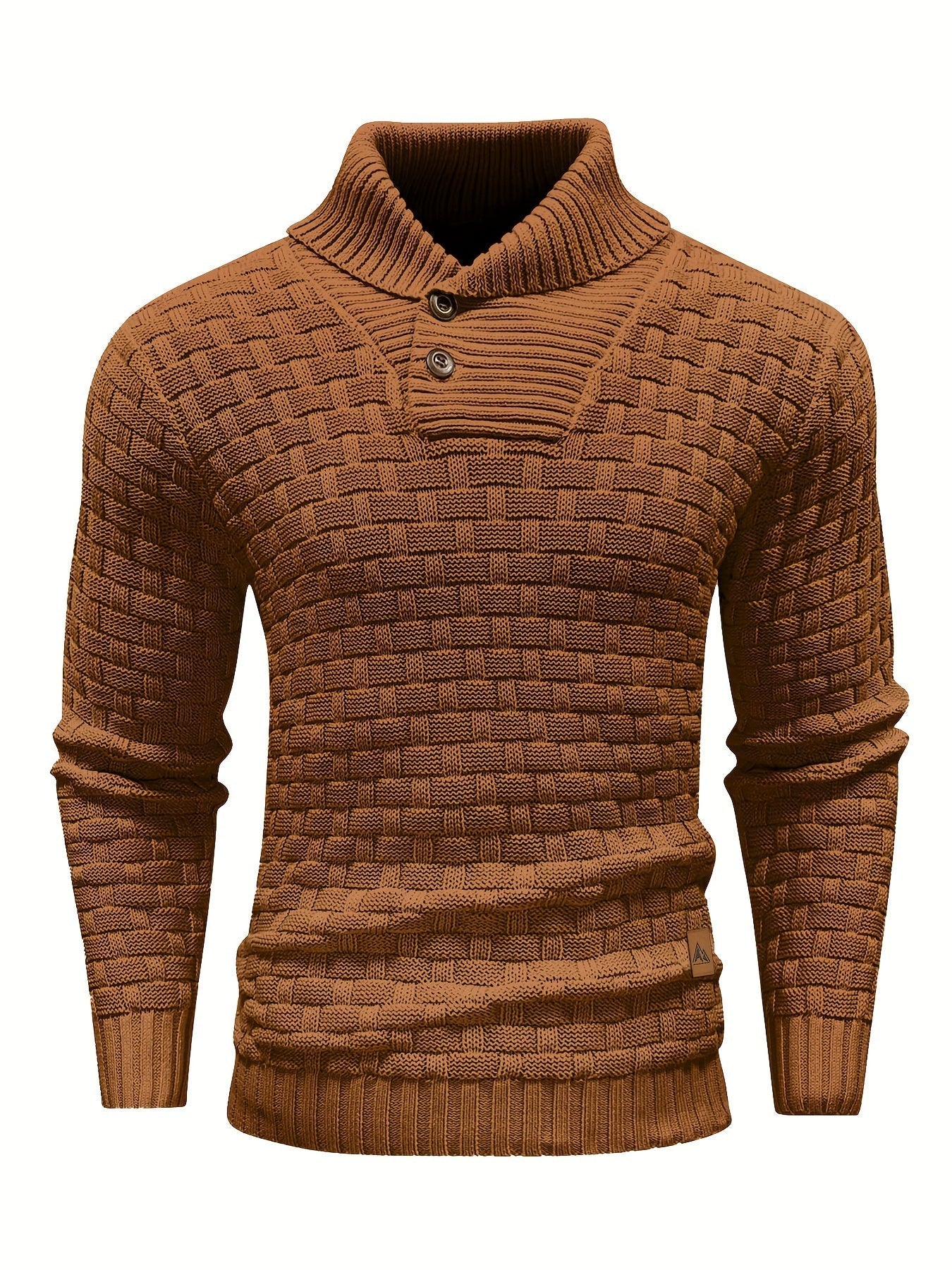 Herr Tröja i Waffle Knit med Sjalkrage