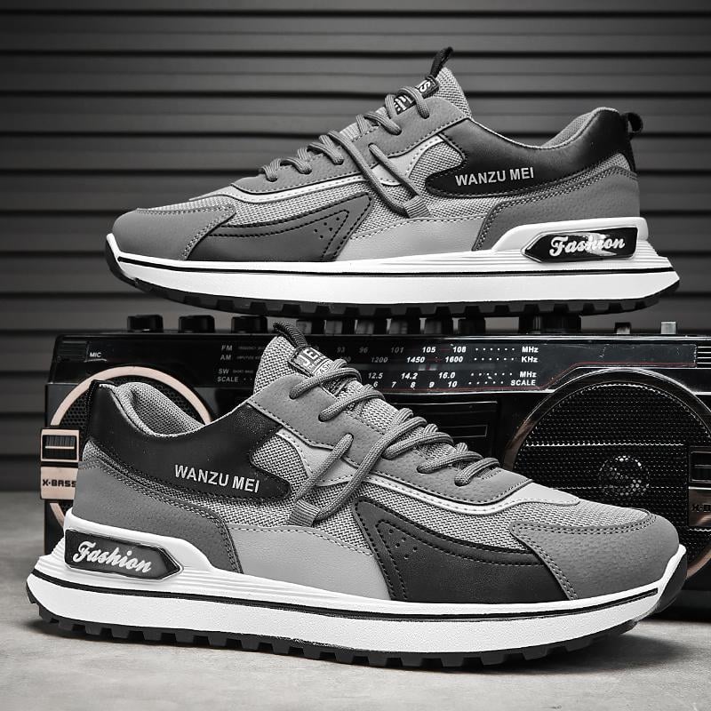 Herr Vårsneakers Rund Tå Mellanhäl Mesh Design