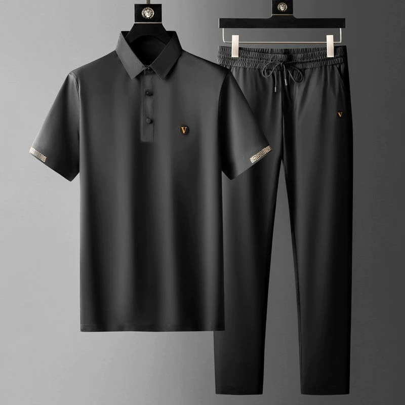 Herr Spring Lounge Set Slim-Fit T-shirt och Avslappnade Joggers
