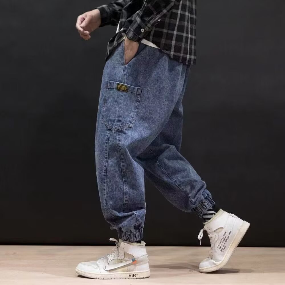 Herrjeans Raka Ben Med Mellanhöga Cargofickor
