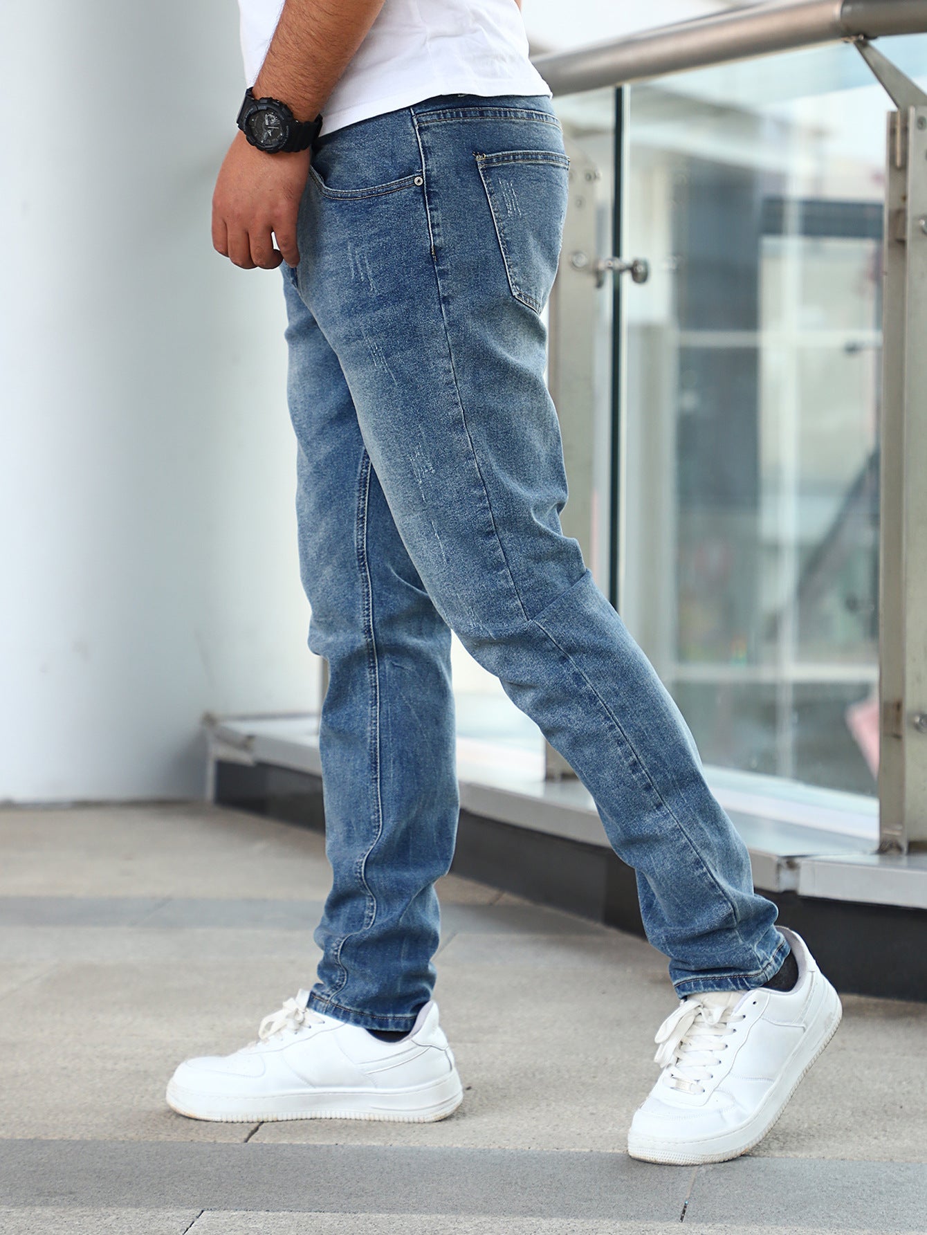 Herrjeans Med Stretch Och Dragkedja