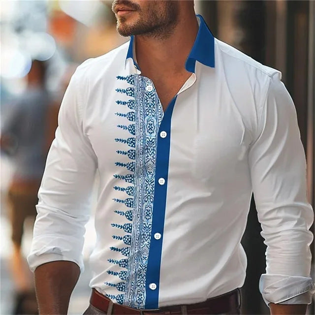 Herr Långärmad T-Shirt Digitalt Tryck Blommönster