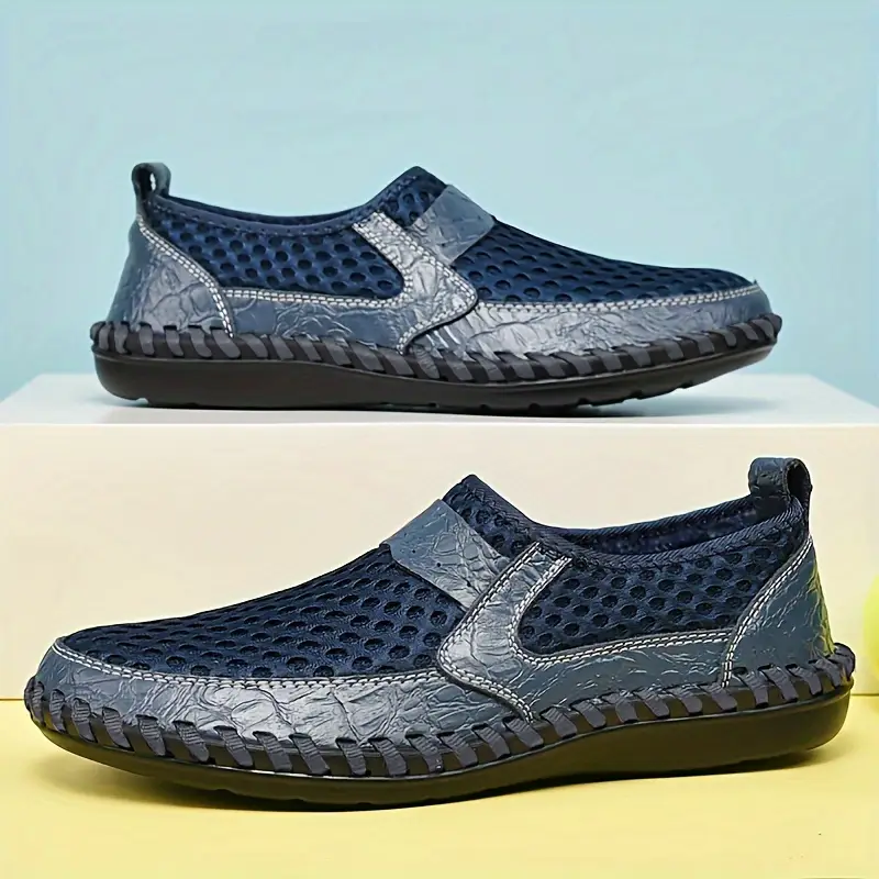 Herr Slip On Skor Mesh Ovandel Bred Passform Halkfri Kudde Sula