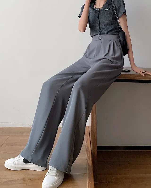 Dambyxor Med Vida Ben, Hög Midja Och Rakt Fall