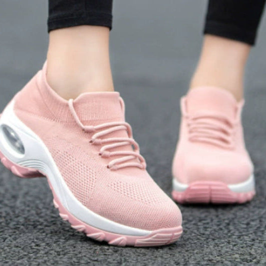 Dam Vårlöparskor Med Rund Tå Och Slip-On-Plattform