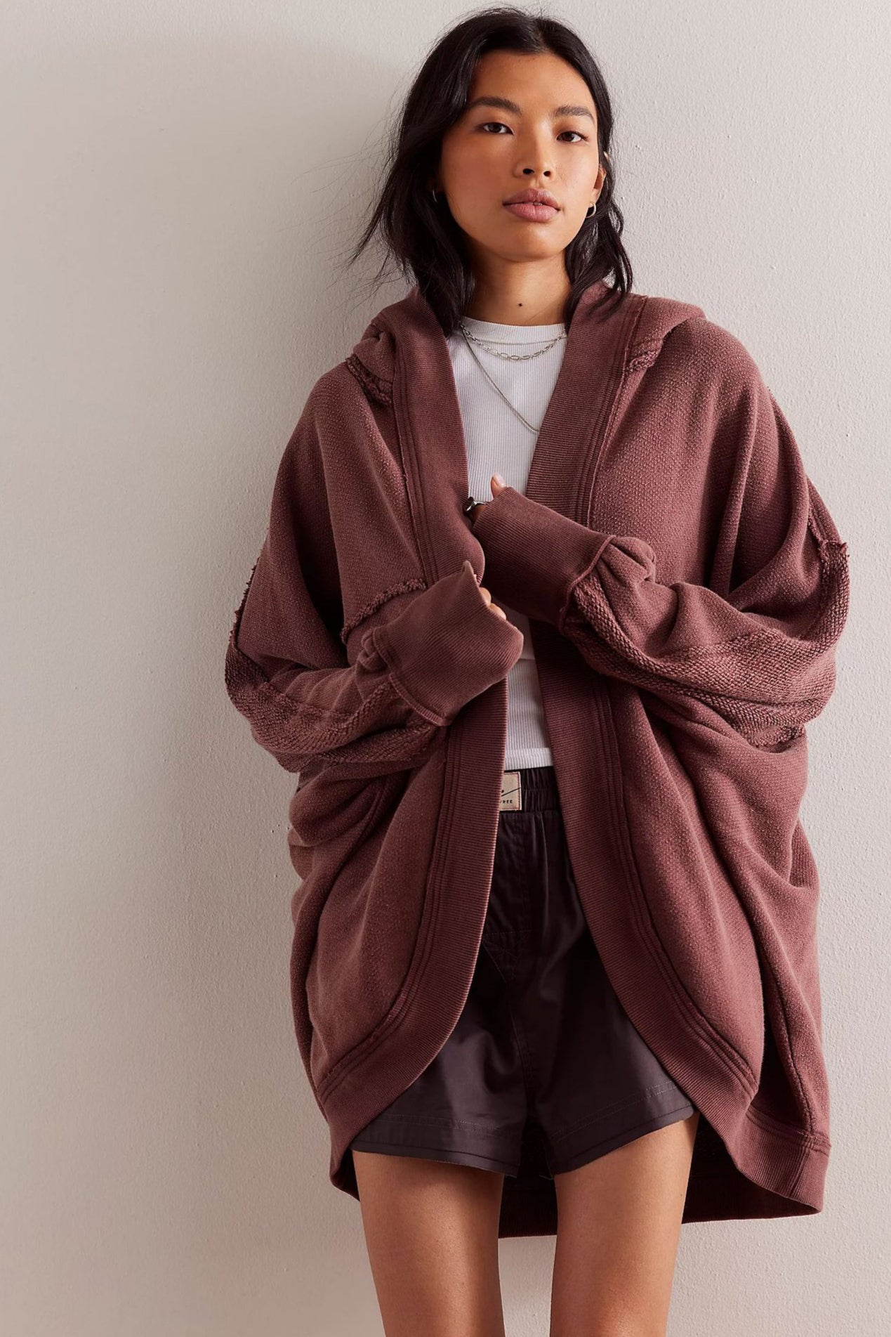 Höstkofta I Bomulls-stil Med Huva Och 3D-Tryck | Perfekt För Kallt Väder