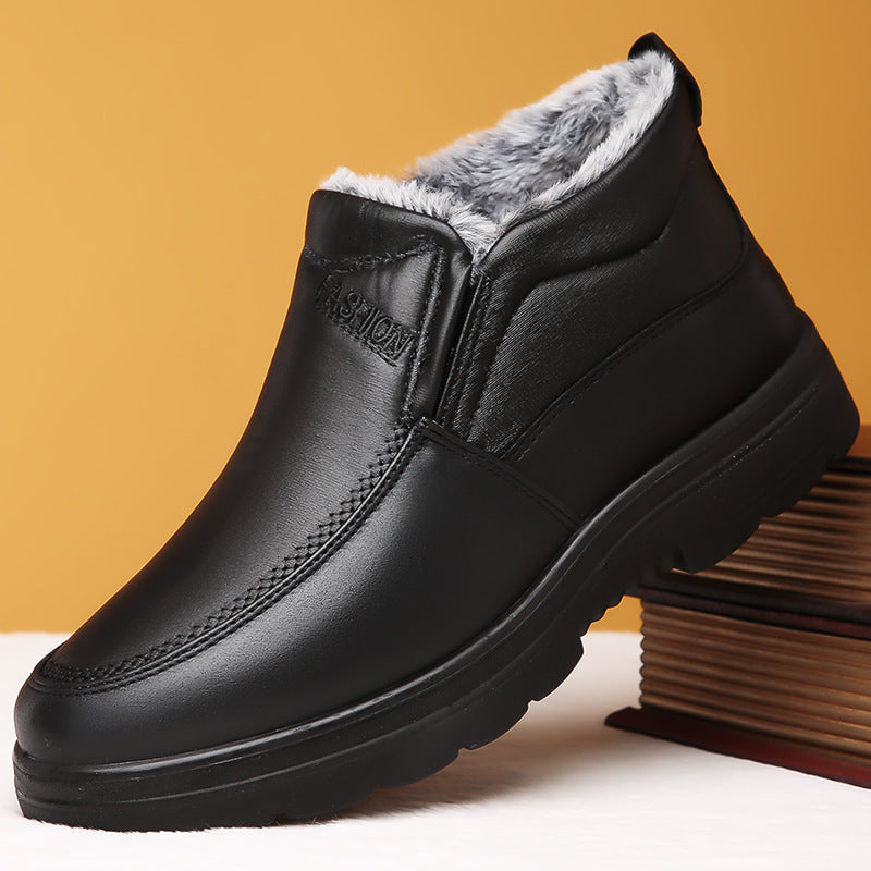 Herr Vinter Slip-On Skor Fleecefoder Halkfri Platt Klack