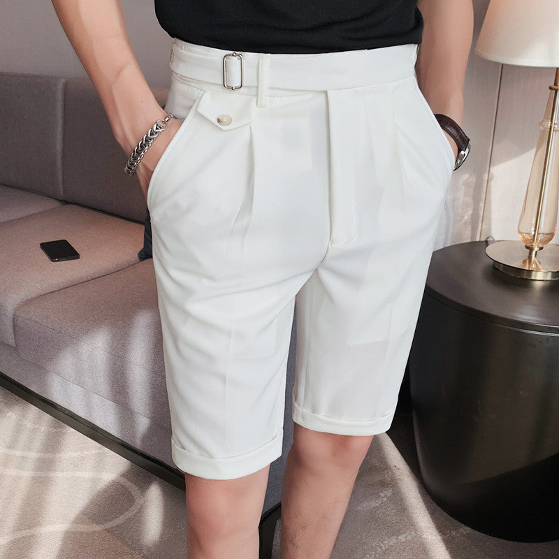 Herr Sommar Rak Passform Shorts Kontrastfärgad Mikroelastisk Design