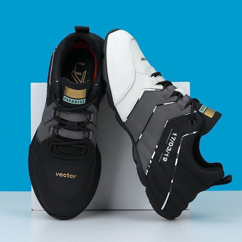 Herr Löparskor Sneakers Med Snörning Och Tjock Sula