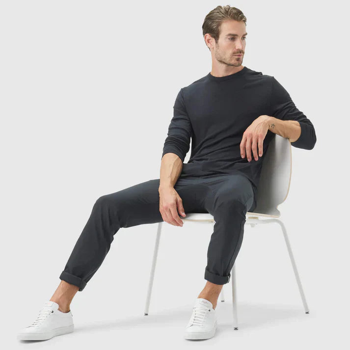 Herr Stretchbyxor Med Elastisk Midja och Slim Modern Passform