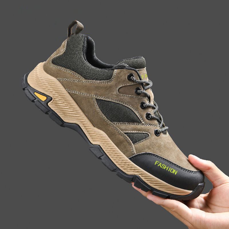 Herrsneakers Med Snörning, Låg Topp Och Platt Sula