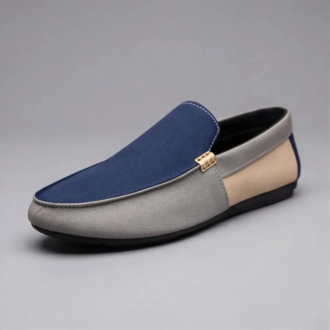 Herr Slip On Canvas Loafers Lätta Casual Patchwork Design