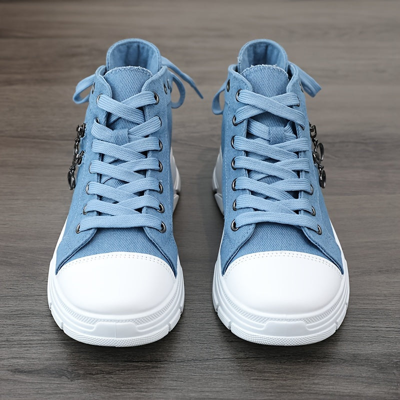 Damplatåsneakers Med Förhöjd Sula, Snörning Och Dragkedja I Sidan