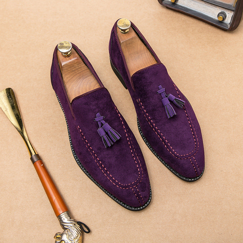 Herrskor Med Slip-On-Motiv Och Mockaeffekt