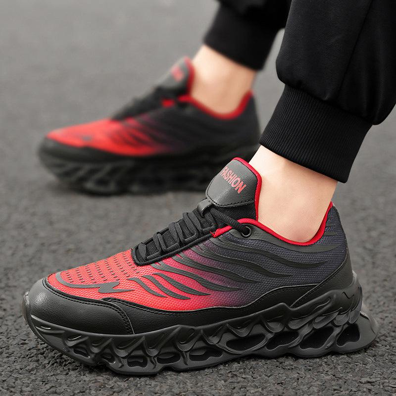 Herrsneakers Med Mesh-Ovandel Och Tjock Pu-Sula