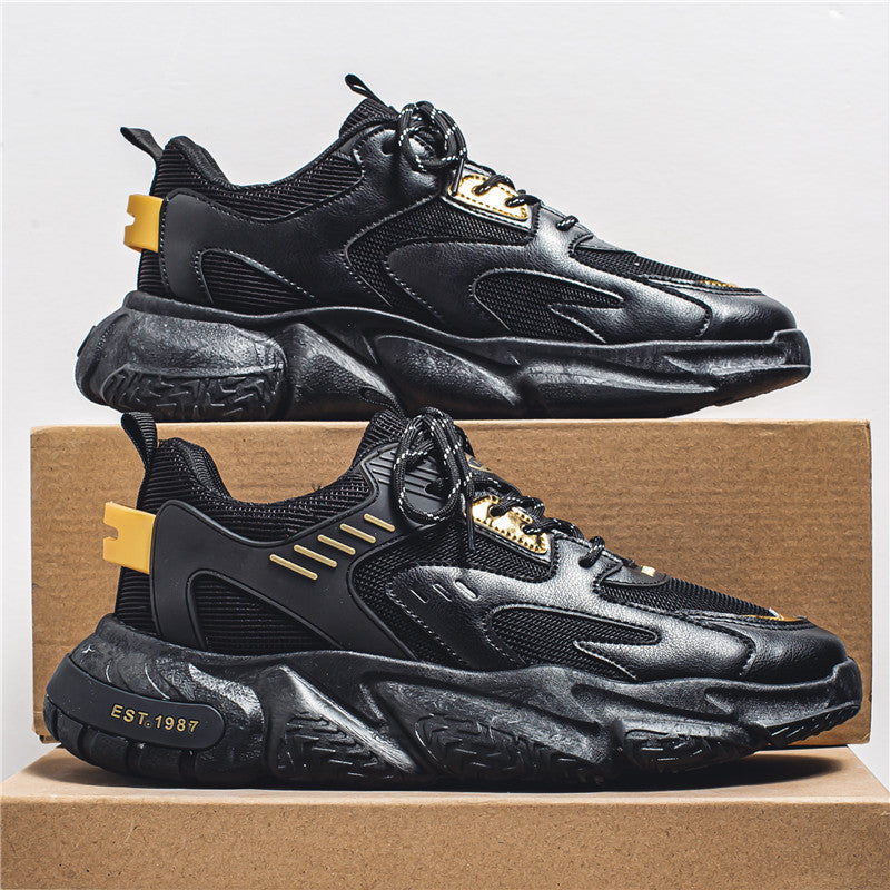 Herrsneakers Med Snörning Och Casual Mönster
