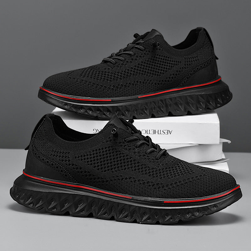 Lätta Låga Sneakers För Män Med Mesh-Ovandel Och Platt Klack