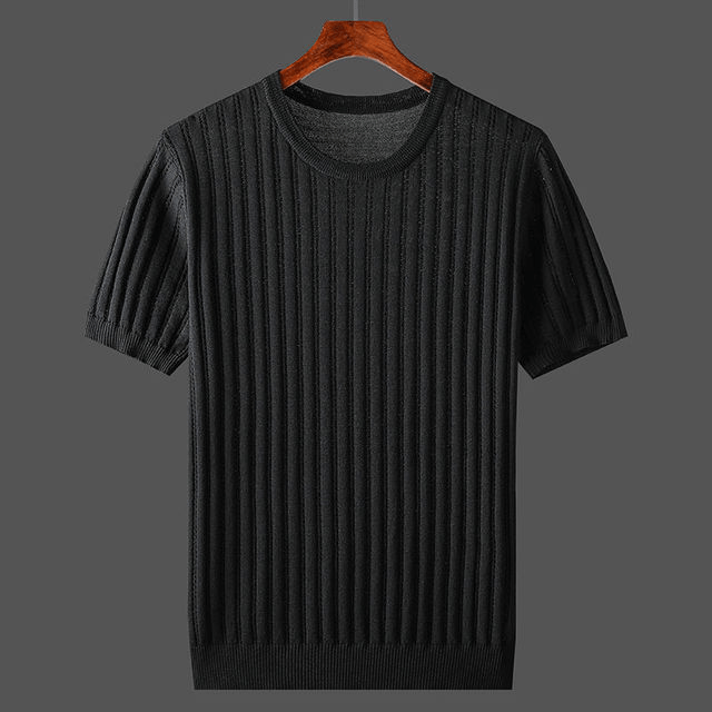 Herr T-shirt i Sidenkänsla, Kort Ärm, Fläckresistent