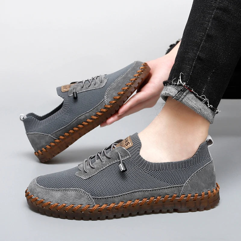 Herr Mesh Sneakers med Snörning EVA-Innersula och Gummisula