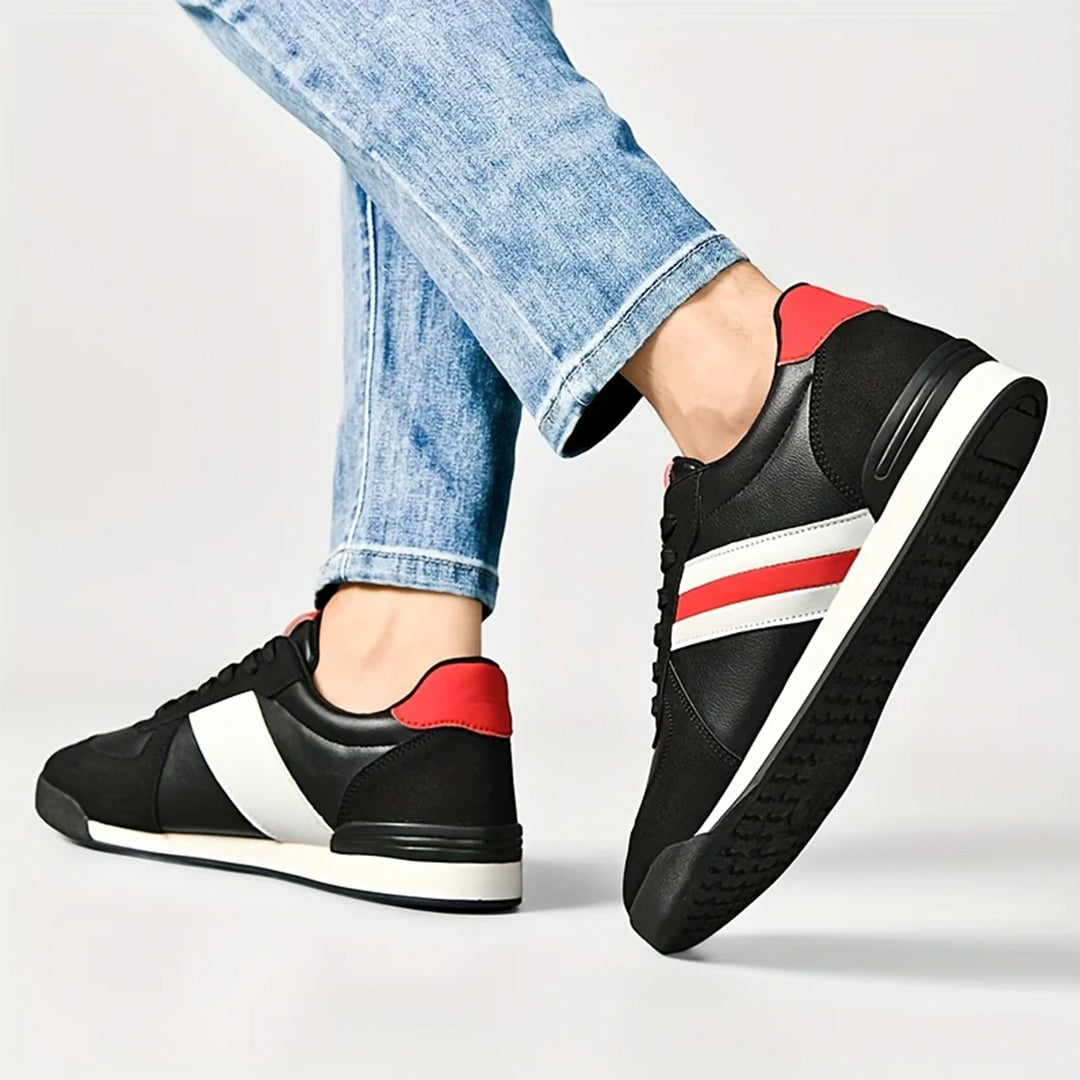 Herr Låga Sneakers Med Stripe Detalj Och Dämpad Insida