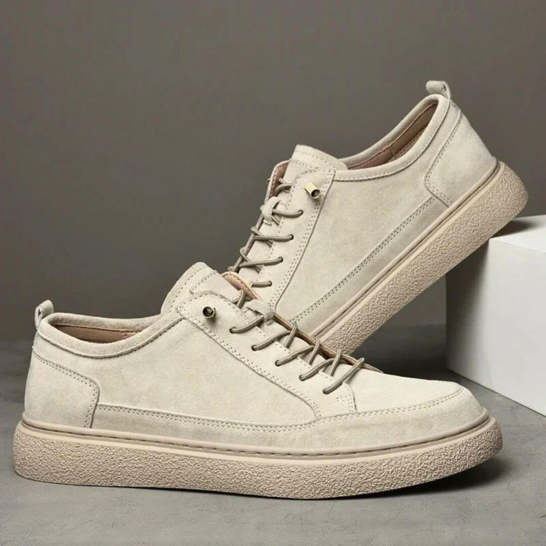 Herr Sneakers Mocka Look Snörning Vadderad Innersula Gummisula