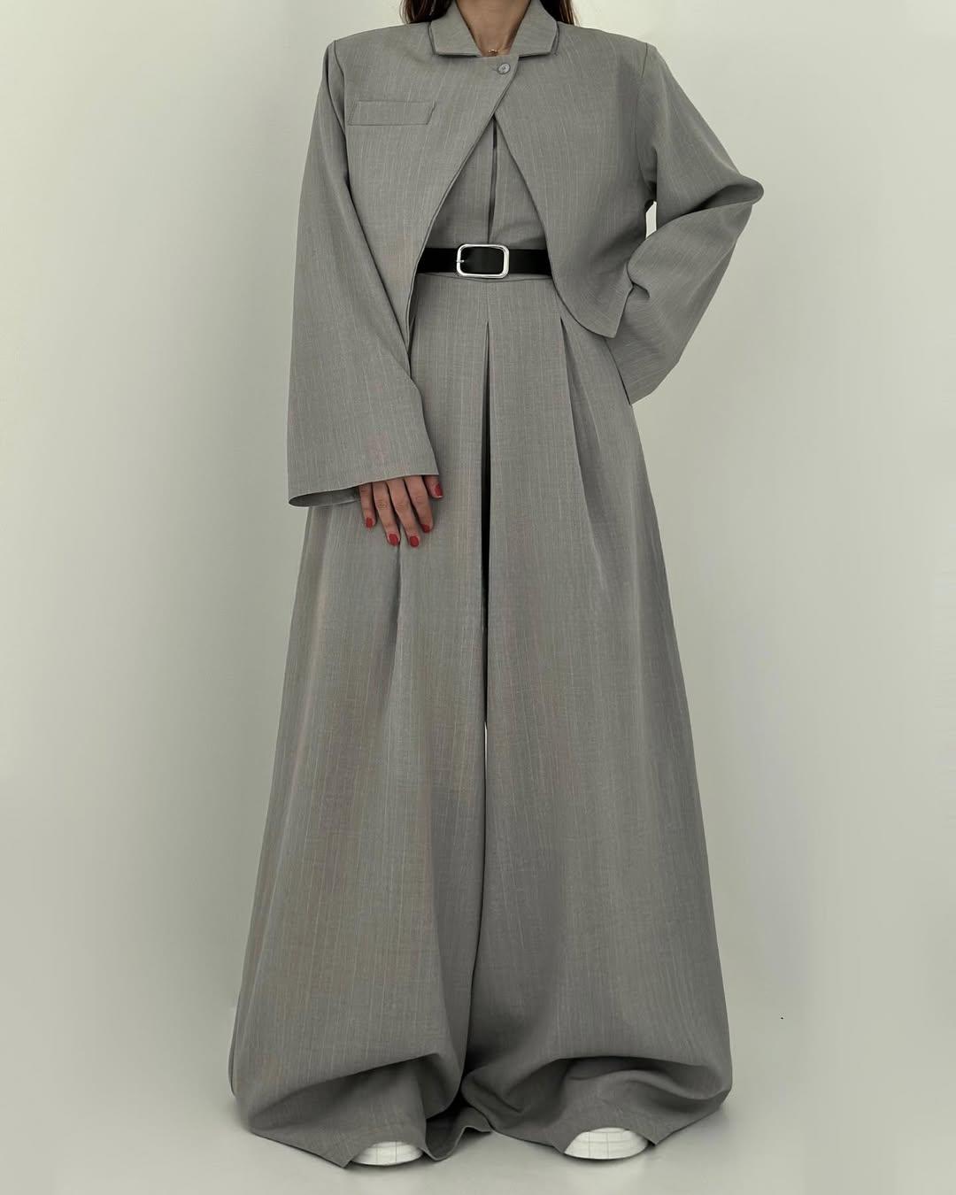 Dam Bustier Jumpsuit Set Med Vida Byxor Och Matchande Jacka