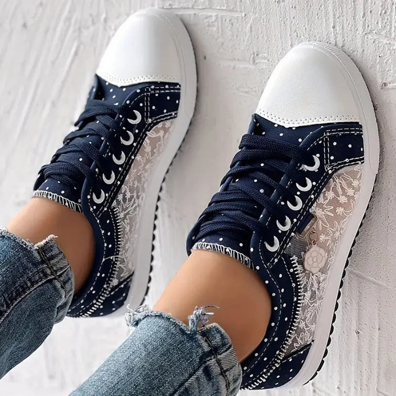 Damsneakers Med Bred Tå Och Stödjande Innersula