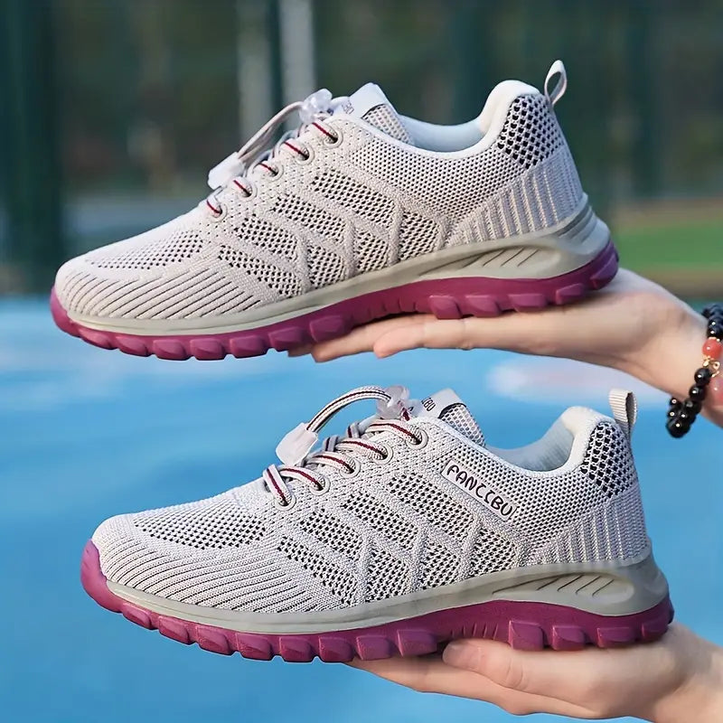 Damsneakers Andningsbara mesh Vadderade sulor Valvstöd