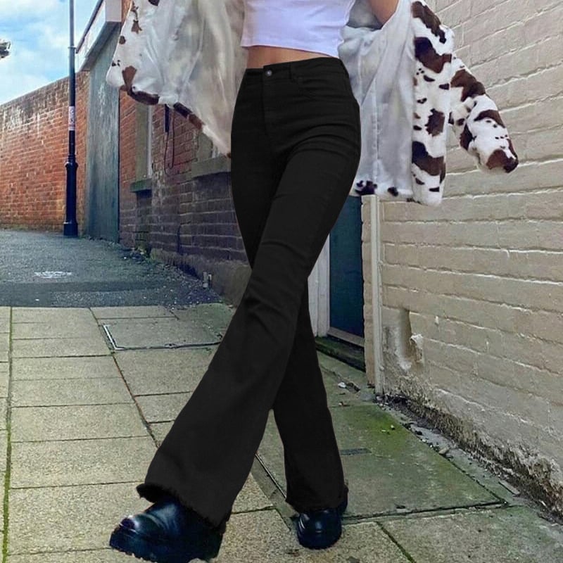 Damjeans Med Hög Midja Och Stretch, Bootcut
