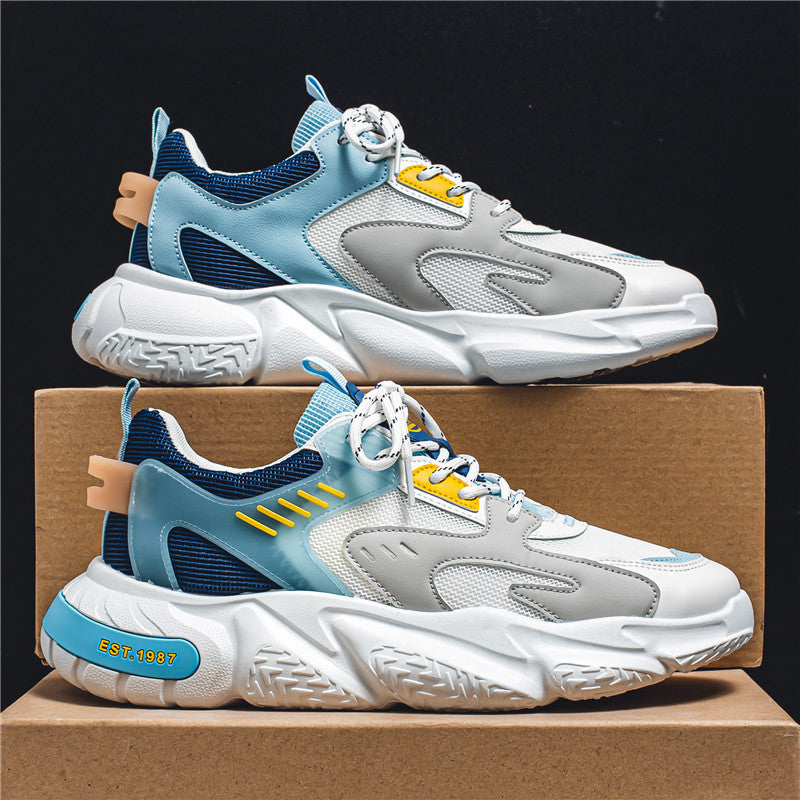 Herrsneakers Med Snörning Och Casual Mönster