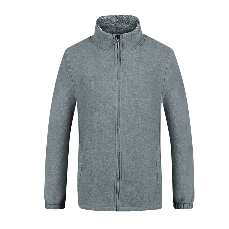 Herr Vinterfleecejacka Med Dubbelsidig Design Och Långa Ärmar