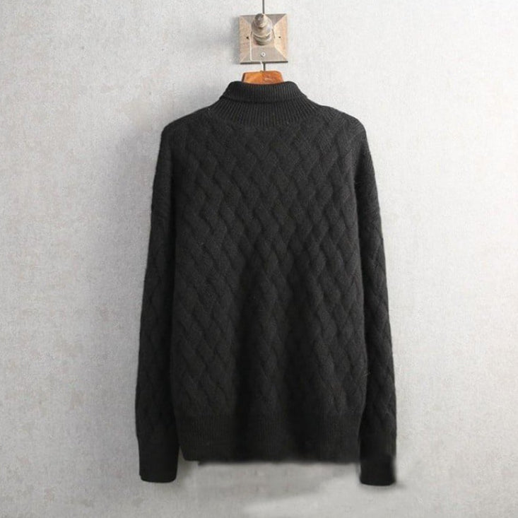 Dam Polotröja Stickad Tjock Pullover