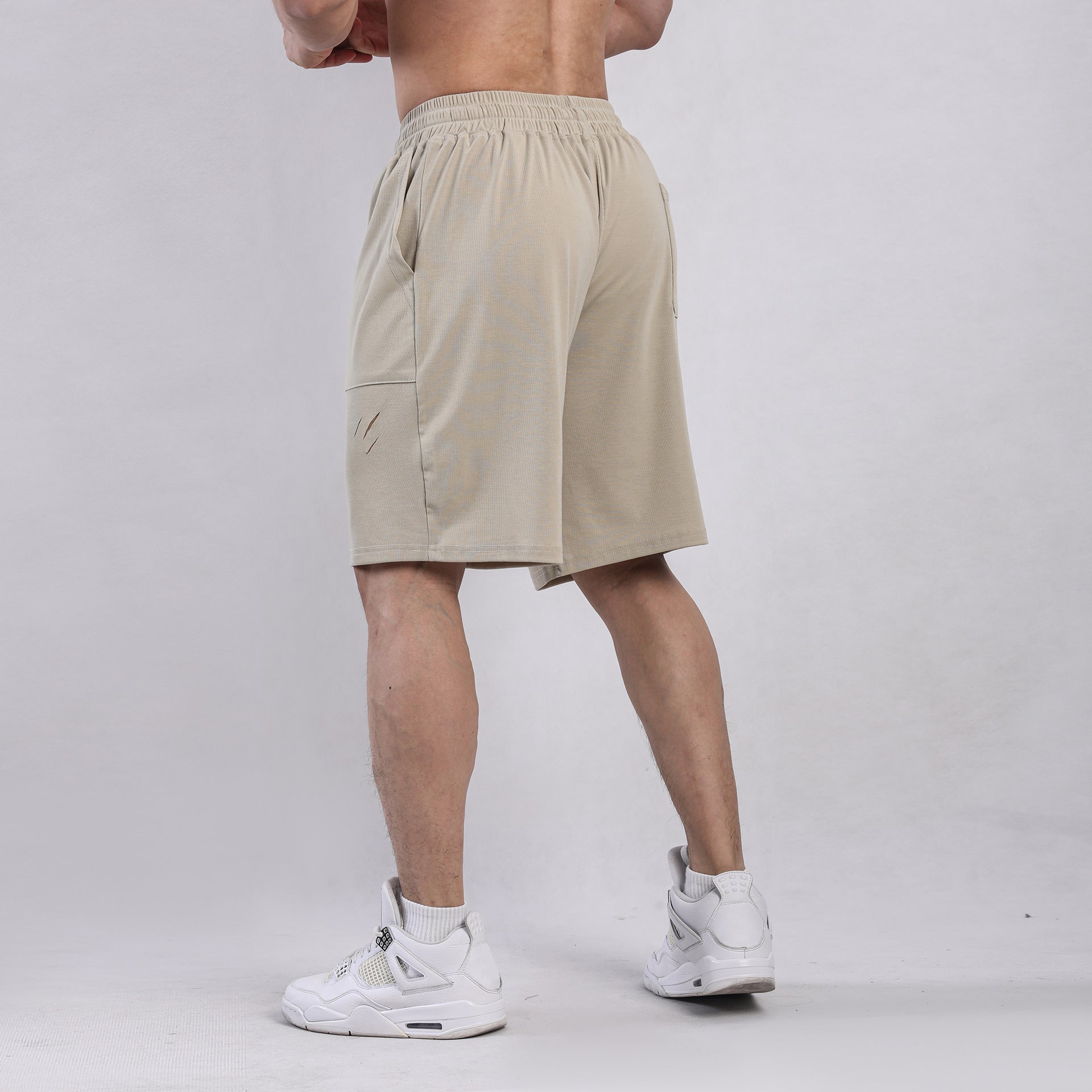 Herr Sommarsportshorts Lös Passform Rivna Detaljer Mellanlånga