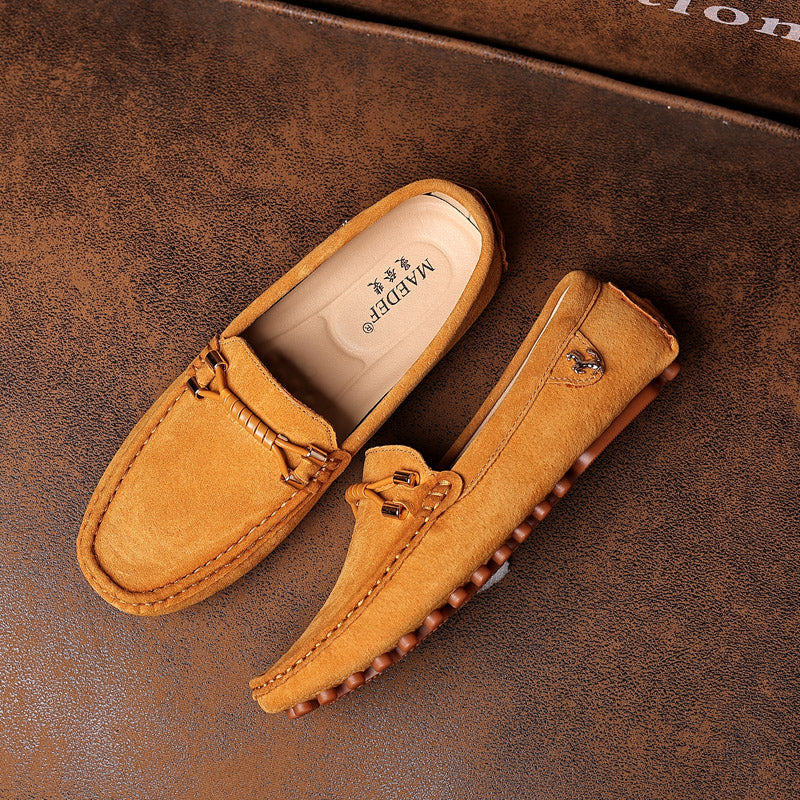 Loafers För Herr Med Mockaöverdel, Snurrad Rem Och Moc-Tå