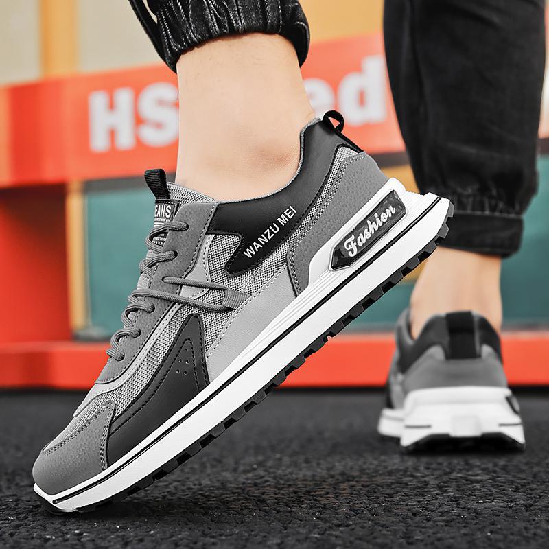 Herr Vårsneakers Rund Tå Mellanhäl Mesh Design