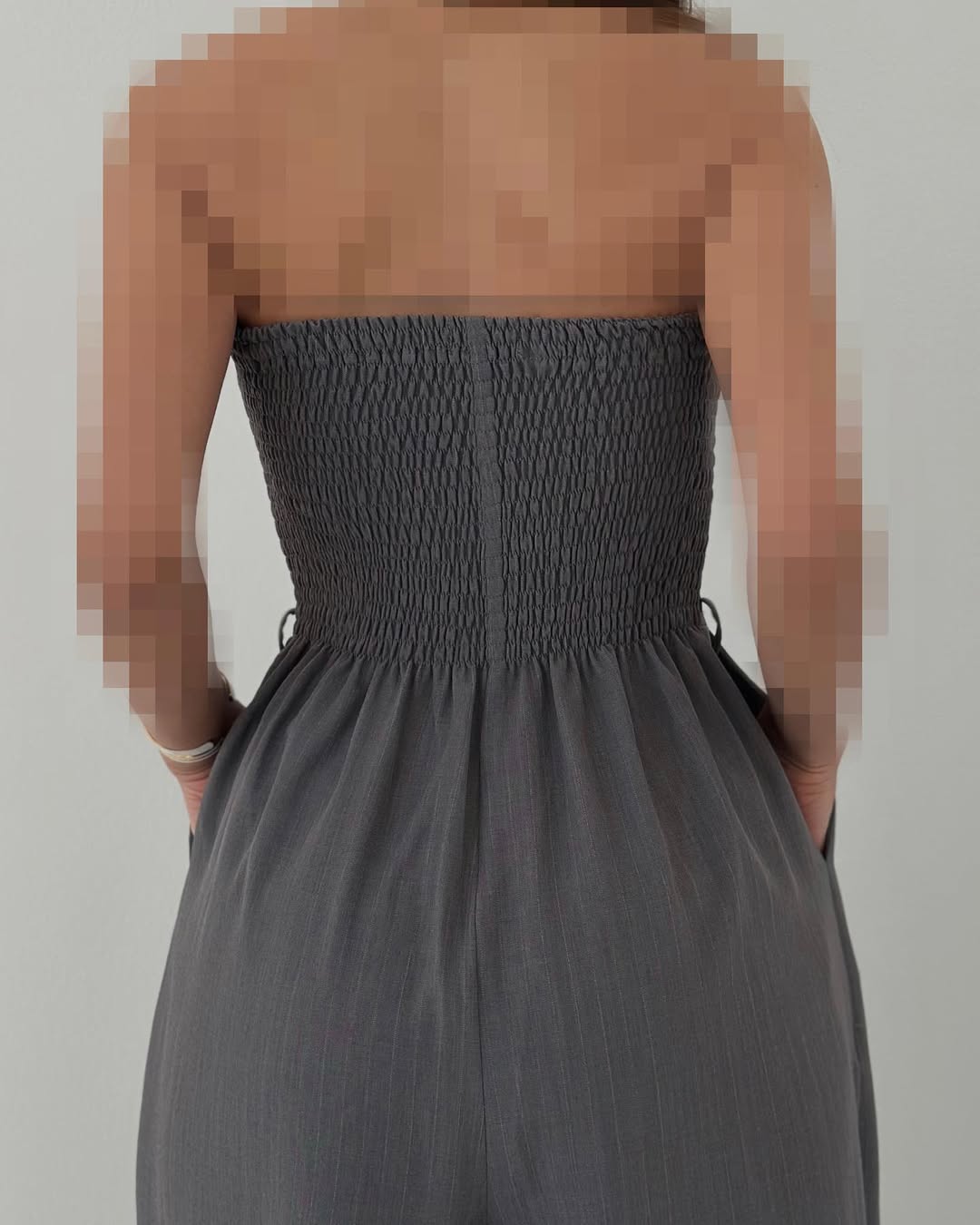 Damset med Bustier Jumpsuit Vida Byxor och Matchande Jacka