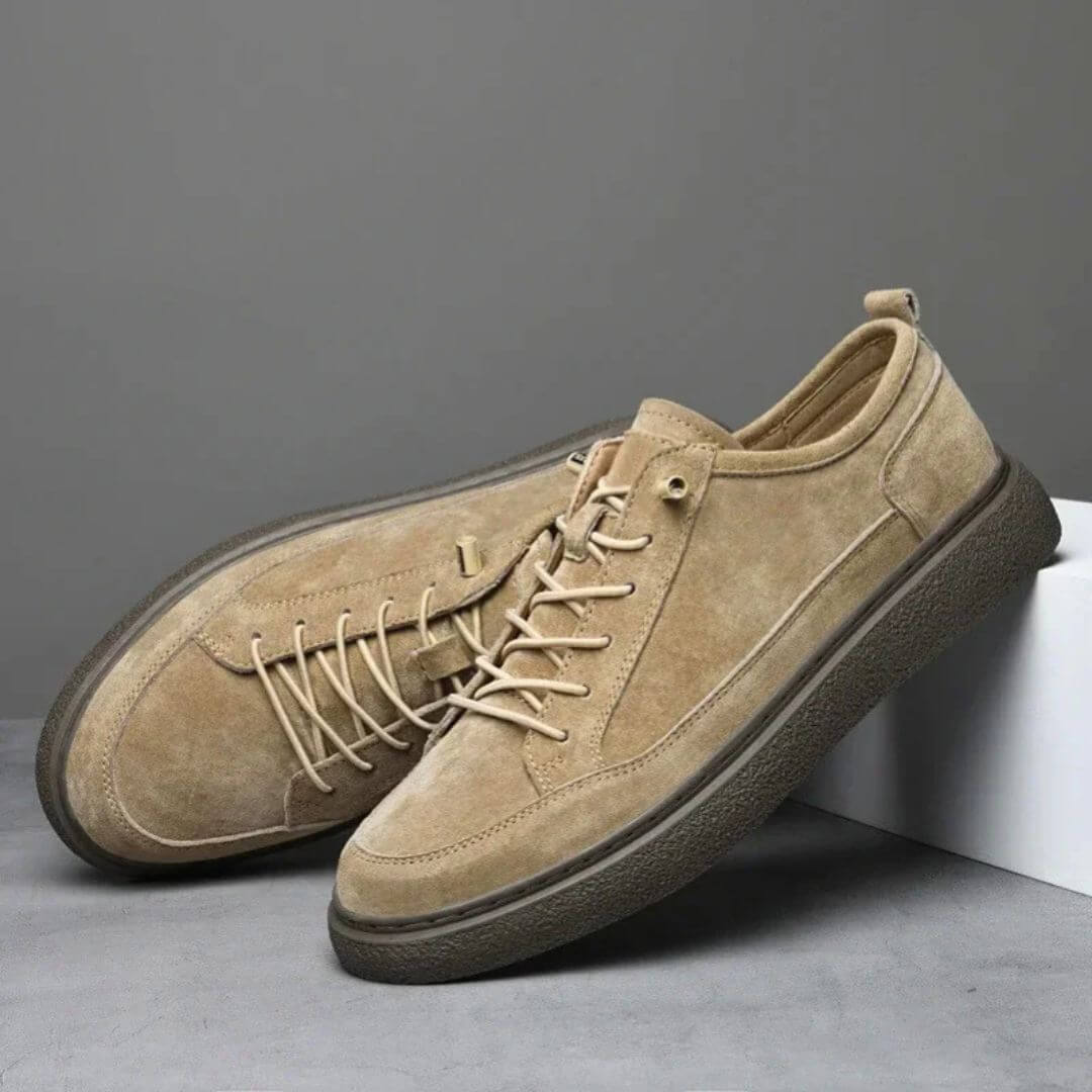 Herr Sneakers Mocka Look Snörning Vadderad Innersula Gummisula