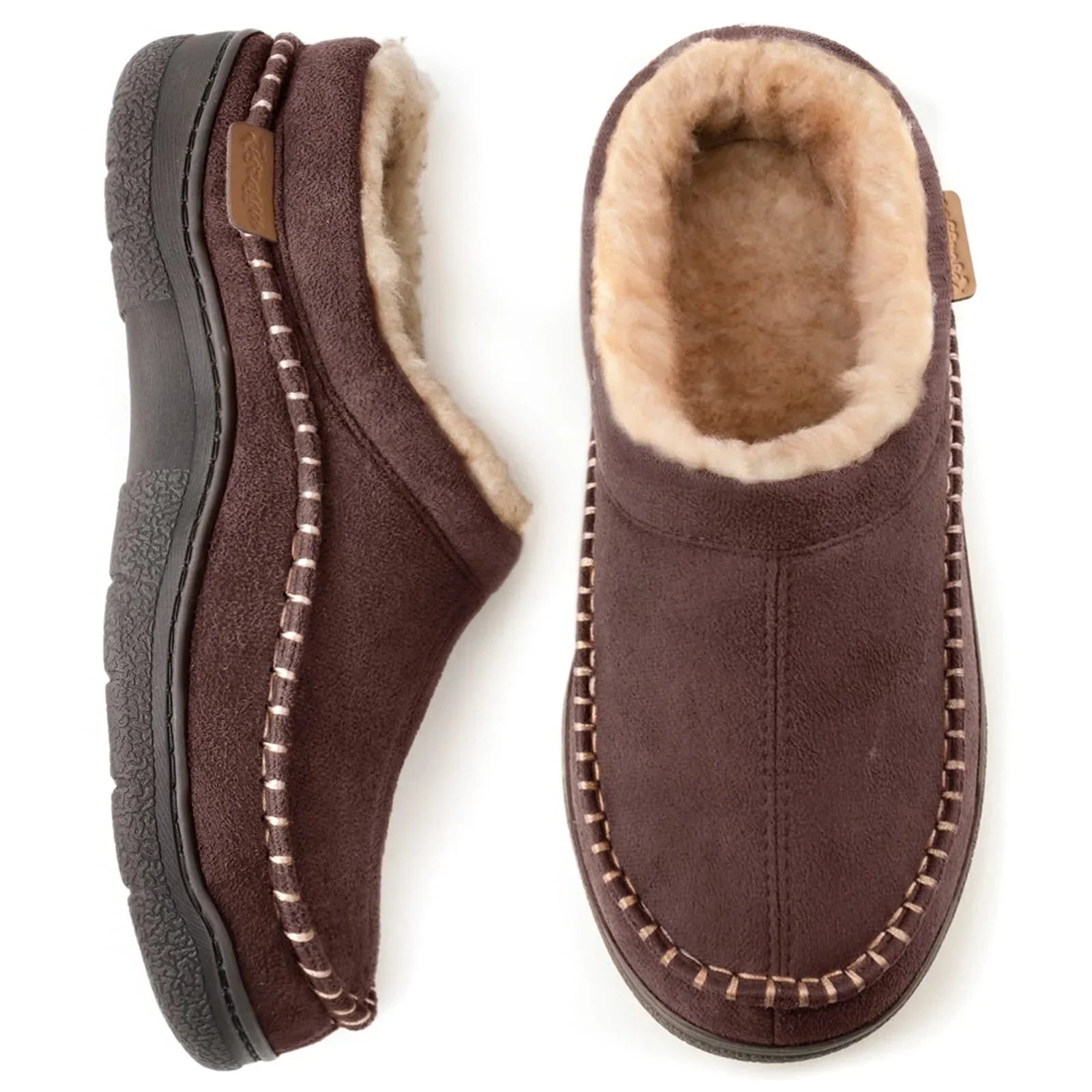 Herrloafers Med Slip-On-Detaljer, Bred Tå, Halkfri Plysch