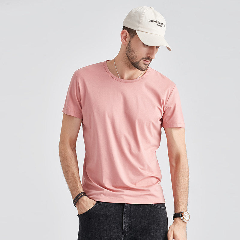 Herr Sommar Slim Fit Kortärmad Rund Hals Snabbtorkande T-Shirt Enfärgad Tunn Topp