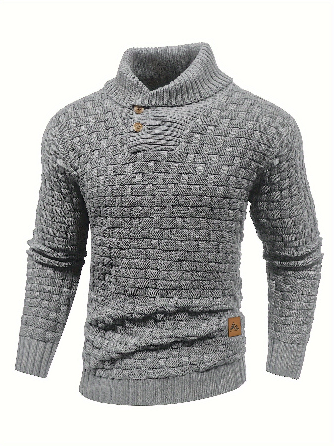 Herr Tröja i Waffle Knit med Sjalkrage