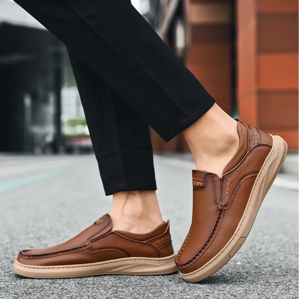 Herrloafers I Äkta Läder Med Bekväm Passform