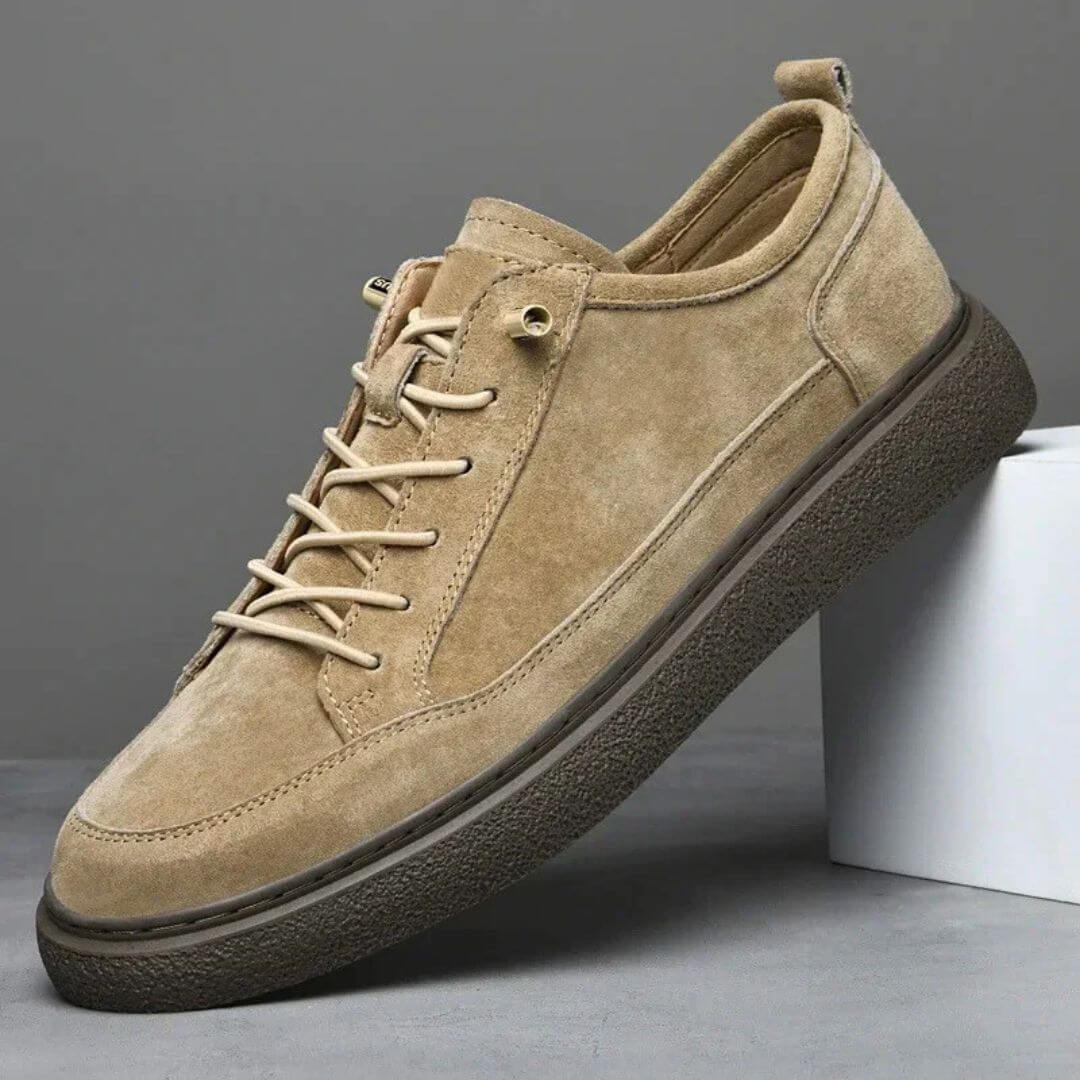 Herr Sneakers Mocka Look Snörning Vadderad Innersula Gummisula