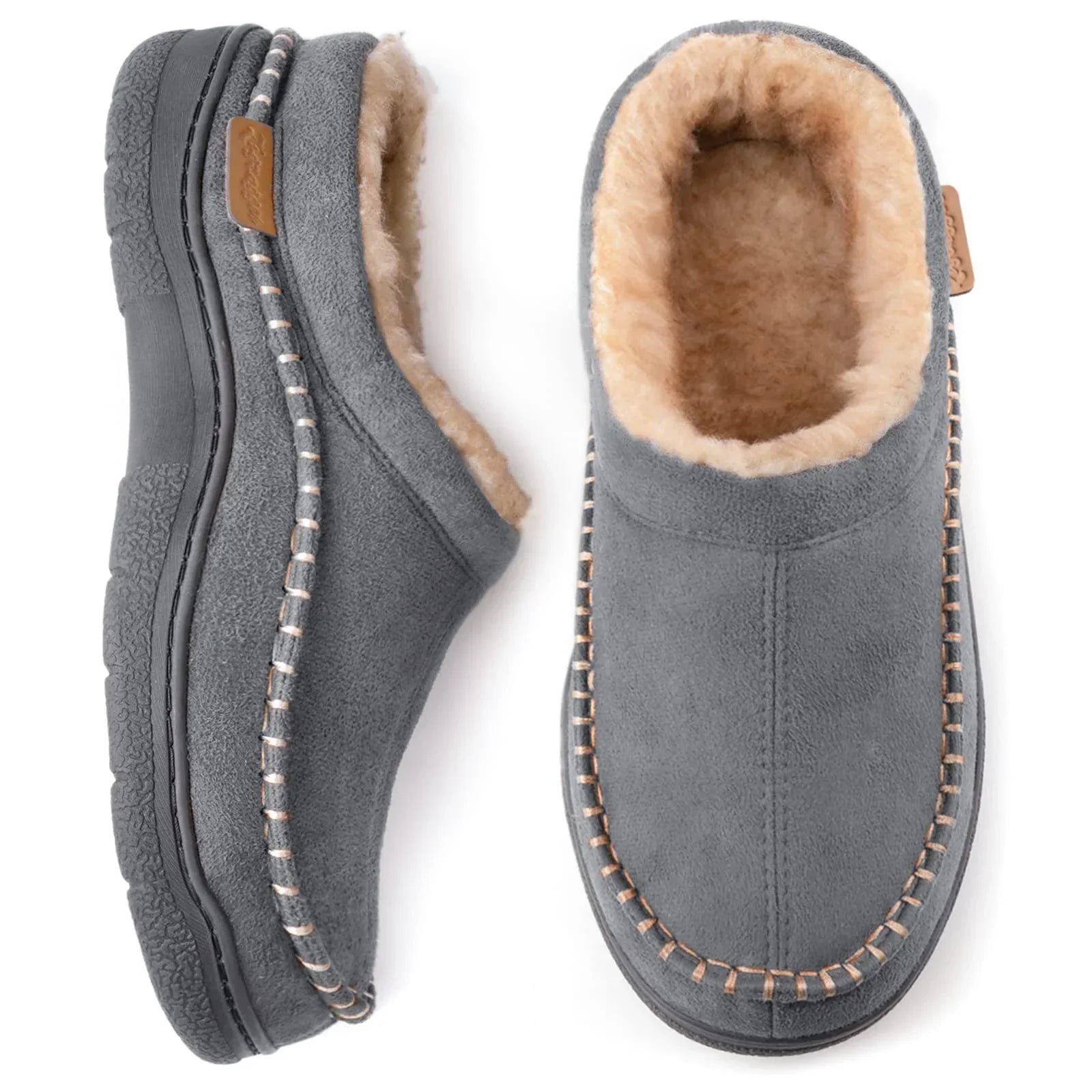 Herrloafers Med Slip-On-Detaljer, Bred Tå, Halkfri Plysch
