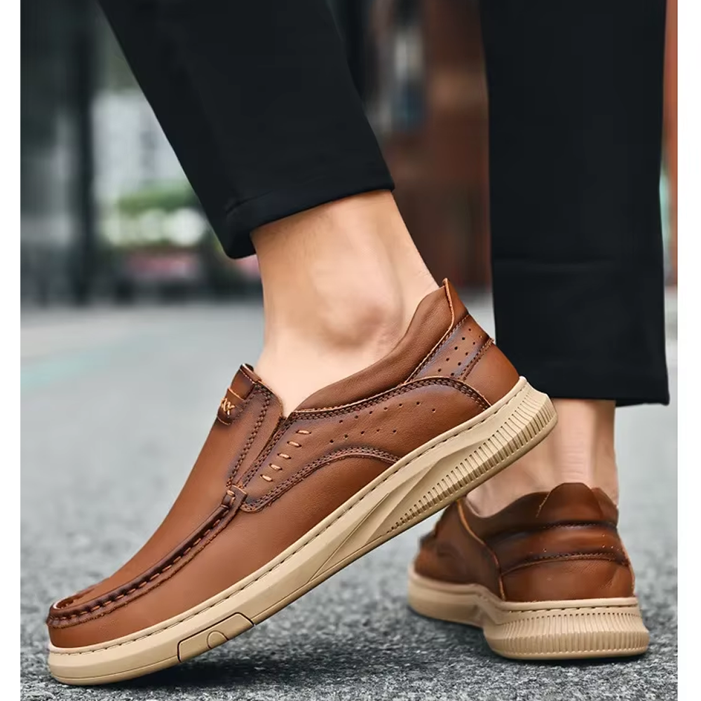 Herrloafers I Äkta Läder Med Bekväm Passform