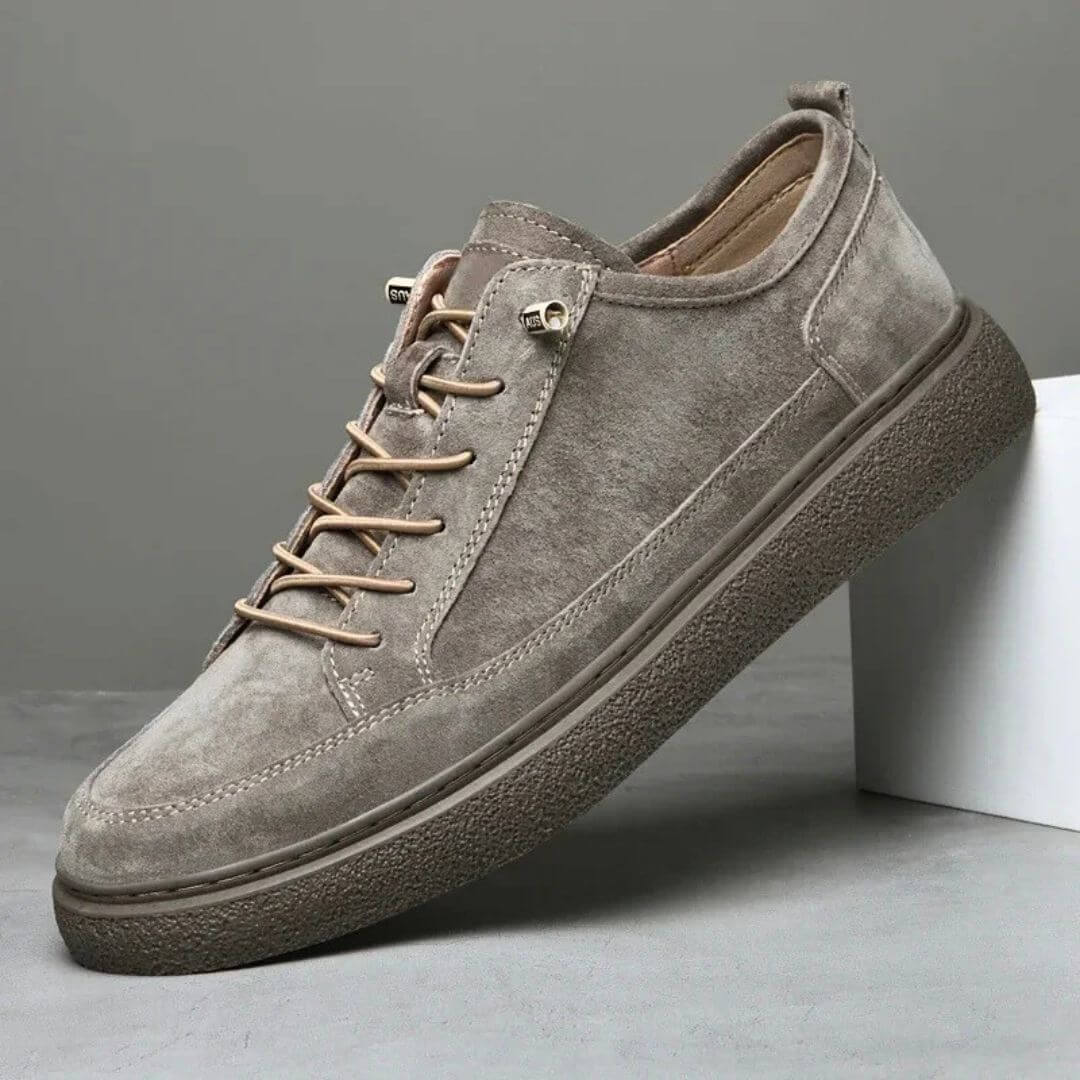 Herr Sneakers Mocka Look Snörning Vadderad Innersula Gummisula