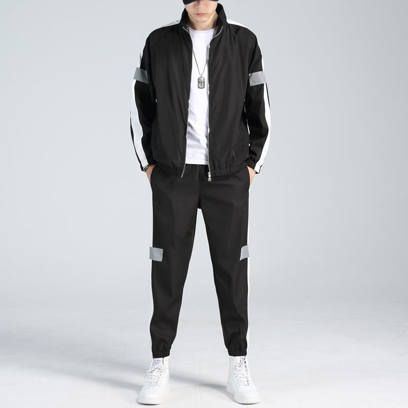 Herrdräkt I Två Delar Med Basebollkrage, Perfekt För Hösten