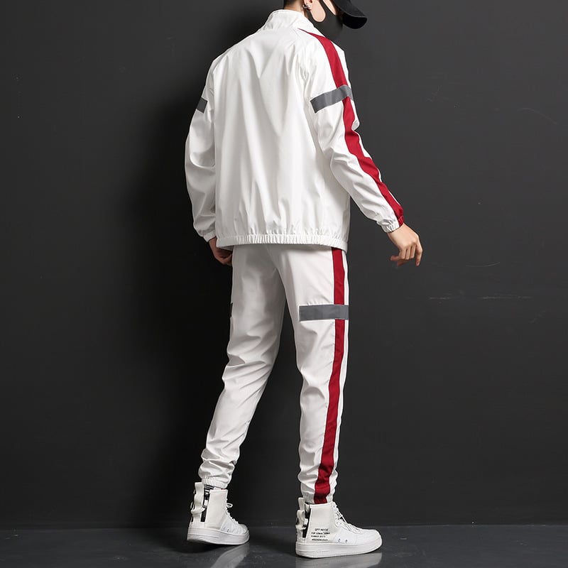 Herrdräkt I Två Delar Med Basebollkrage, Perfekt För Hösten