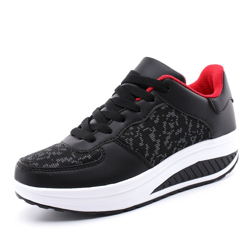 Damplatåsneakers Med Rund Tå Och Färgmatchad Mesh-Ovandel